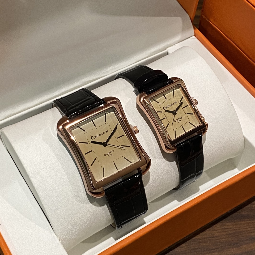 Leather Watch Band Men - Couple montre mouvement à Quartz affaires