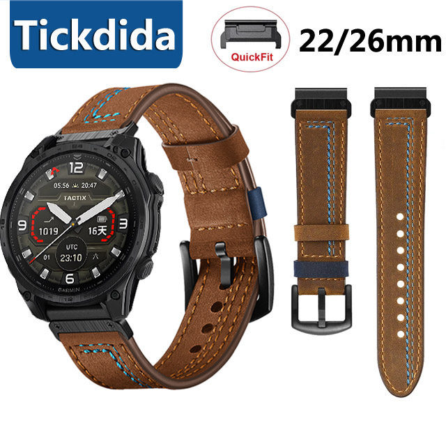 Leather Strap Quick Release - Bracelet en cuir véritable 22mm 26mm,