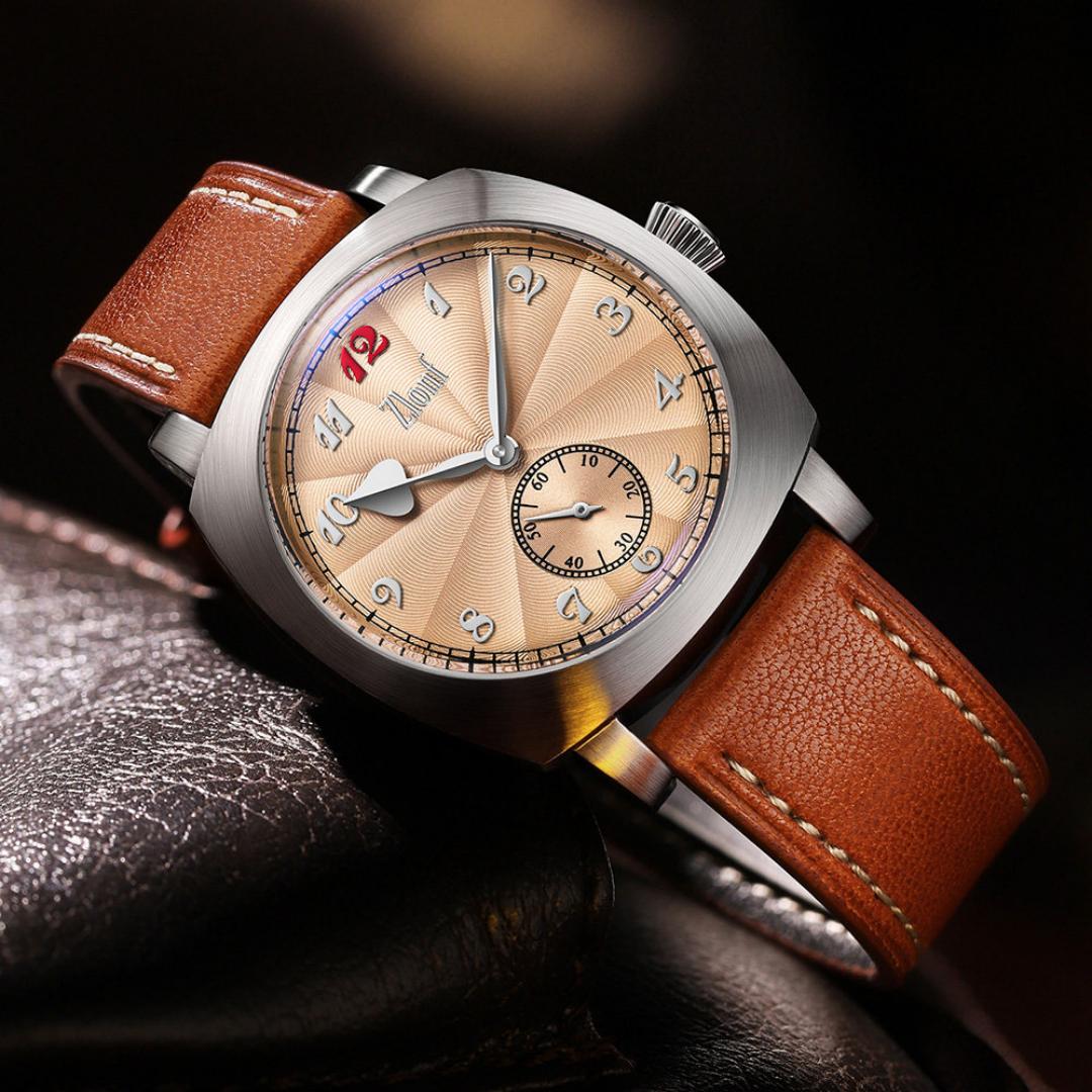 Tropic Strap Vintage - Montre vintage pour homme, cadran saumon,