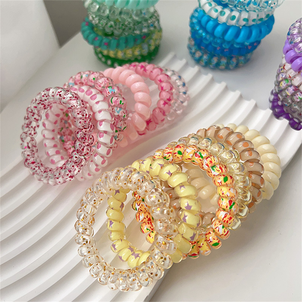 Silicone Band Women - Attaches de cheveux en spirale colorées,