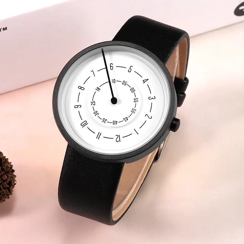Leather Watch Band Men - 2020 montres créatives mode Simple hommes