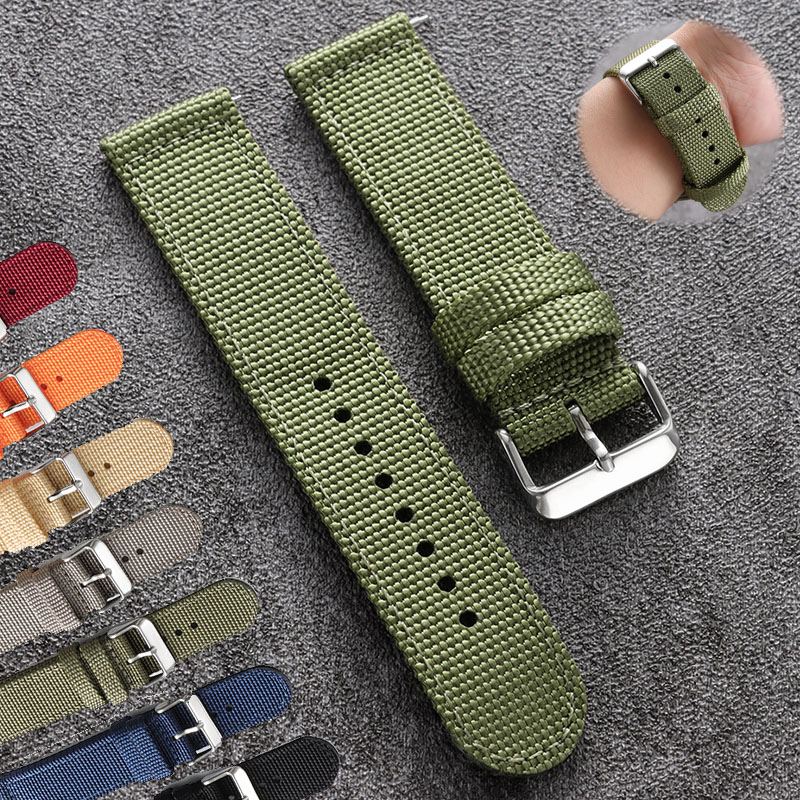 Canvas Strap Watch - Bracelet de montre en Nylon, 18mm,