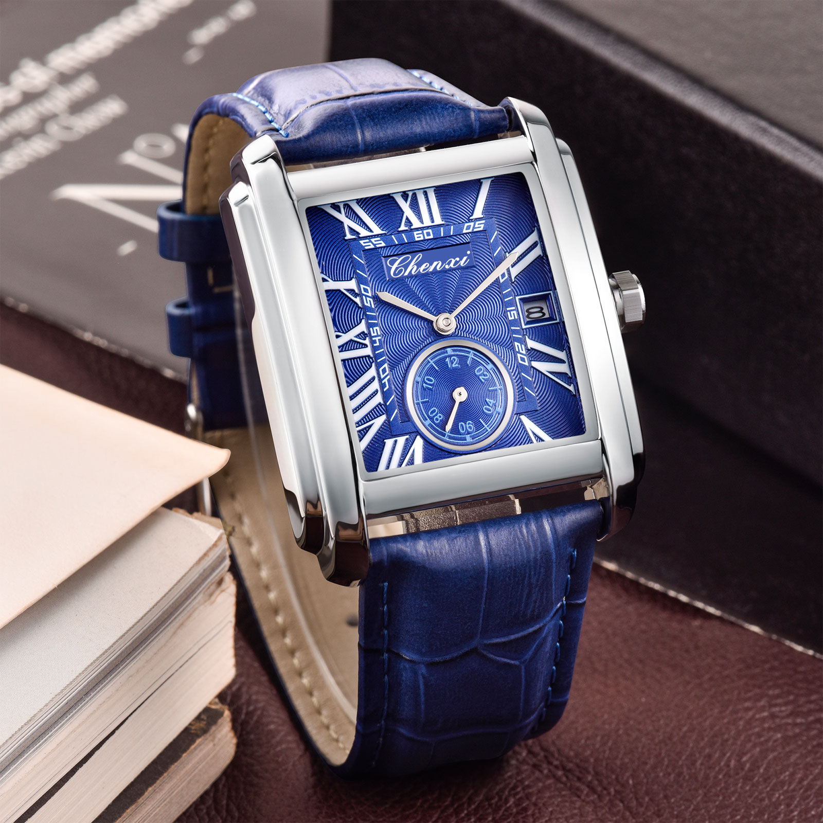 Chenxi 8216 nouvelle mode garç - Leather Watch Band Men avis et prix