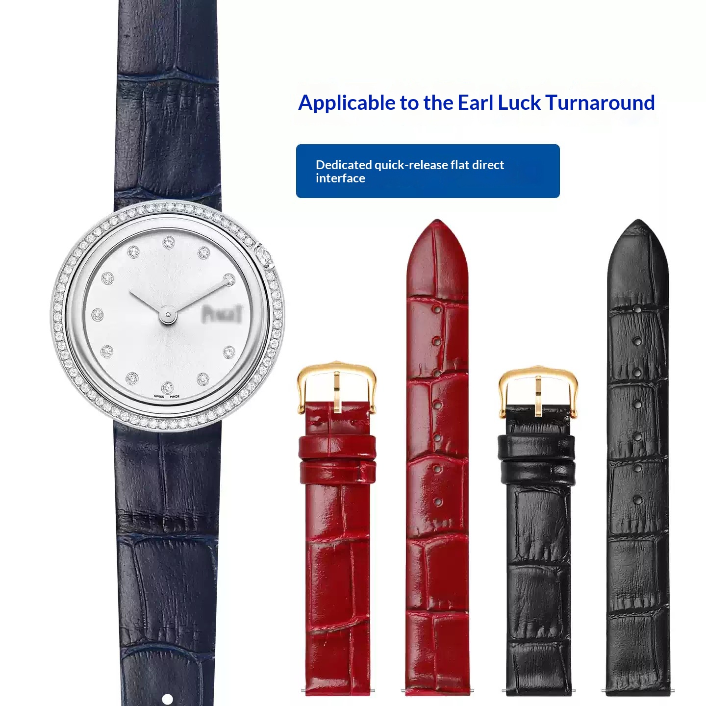 Bracelet de montre en cuir vér - Leather Strap Quick Release avis et prix