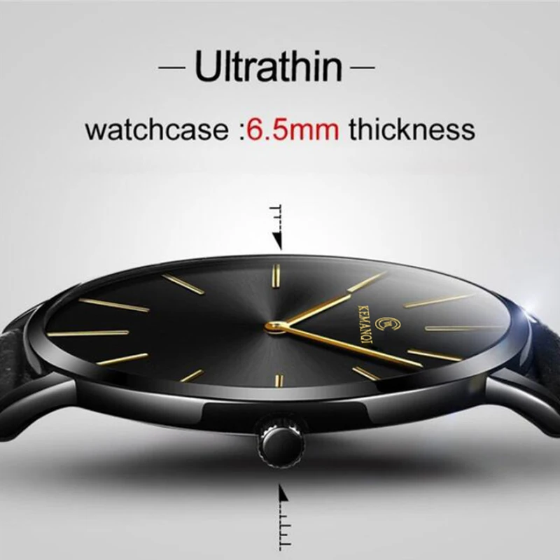 Montre-bracelet à quartz ultra - Leather Watch Band Men avis et prix