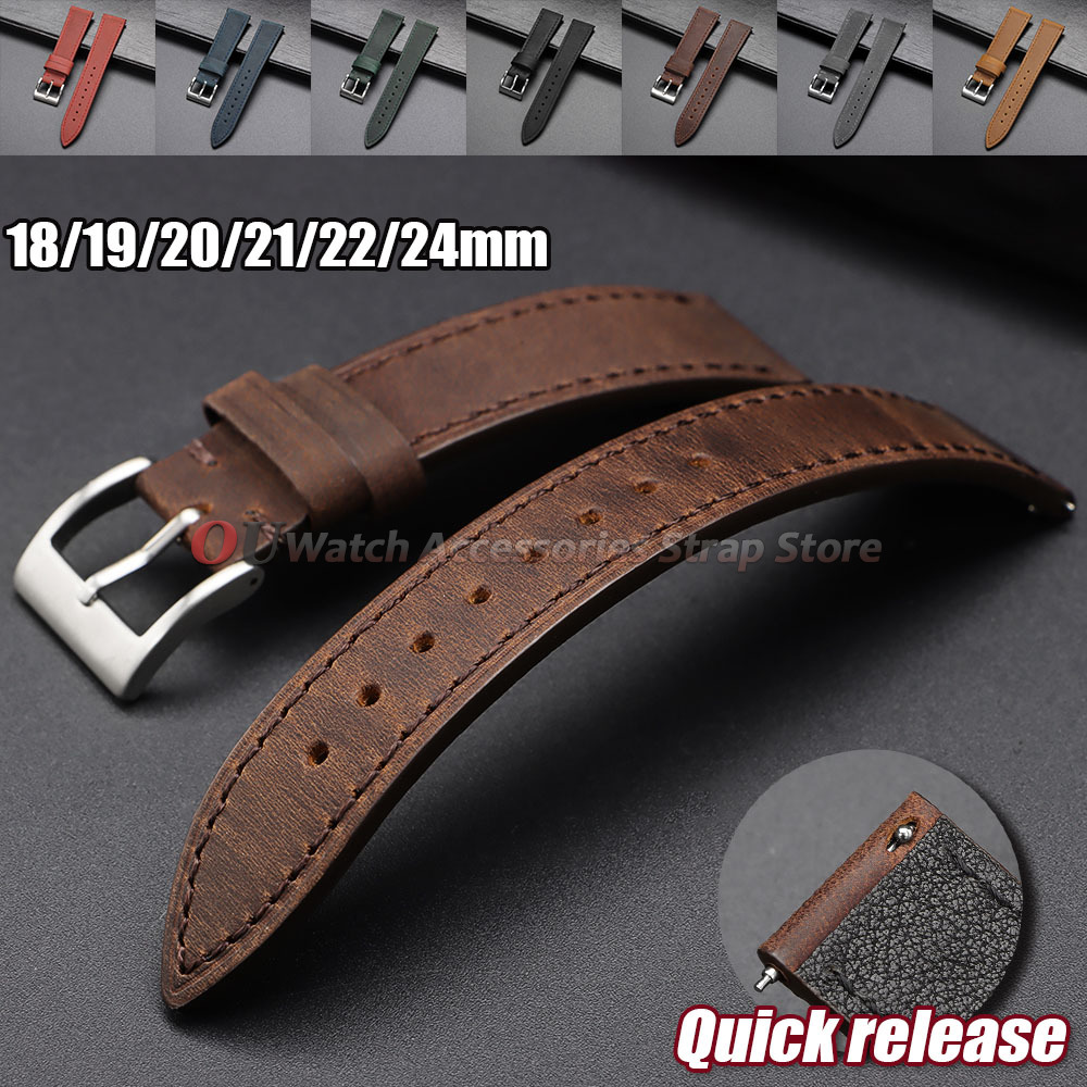 Bracelet de montre vintage en  - Leather Strap Quick Release avis et prix